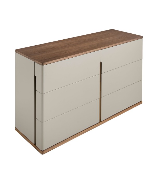 Комод  7168/MC2320DR из серого лака и орехового дерева