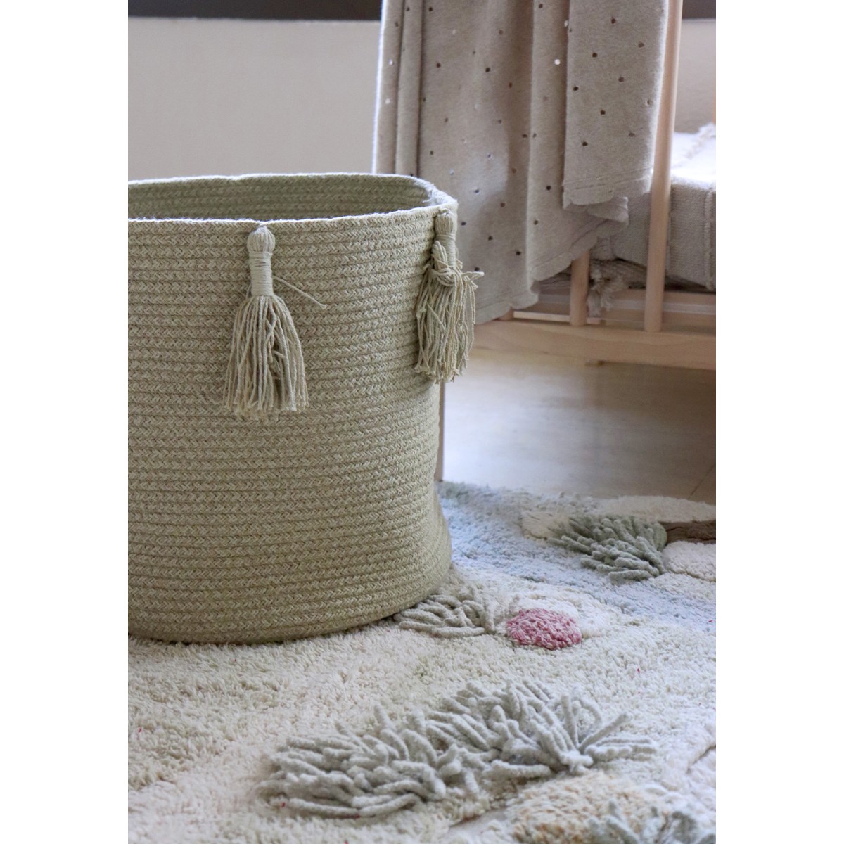 Корзина Древесный оливковая 30*30