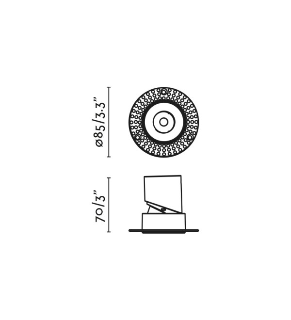 LOX Встраиваемый светильник ORIENTABLE TRIM черный 6-8W 3000K 36