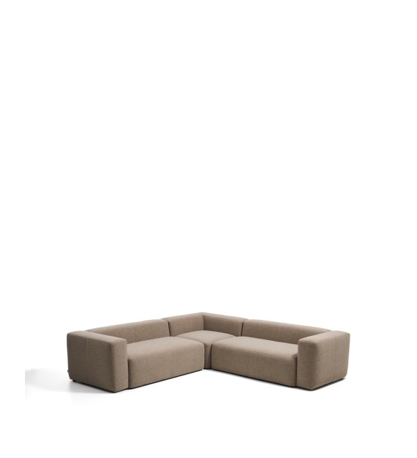 Угловой диван Blok из коричневой синели, 4 места, 290 x 290 см