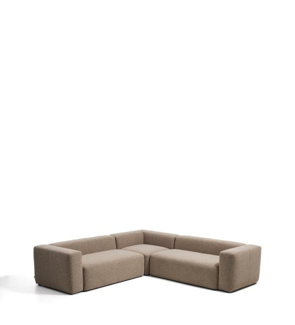 Угловой диван Blok из коричневой синели, 4 места, 290 x 290 см