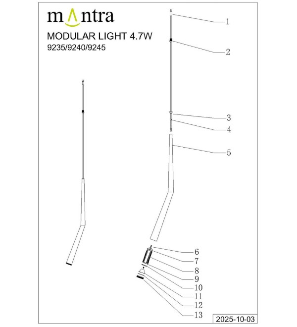 9393+9240 (14L) Подвесная люстра MANTRA BOOMERANG