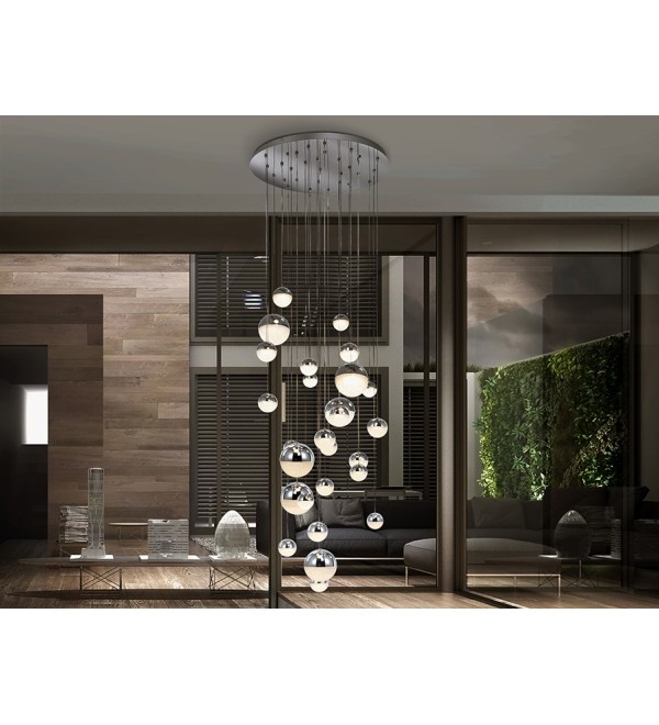 Подвесной светильник Sphere LED 27L Ø80 хром BLUETOOTH CCT 500 см