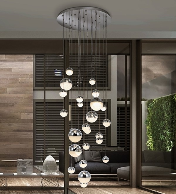 Подвесной светильник Sphere LED 27L Ø80 хром BLUETOOTH CCT 500 см