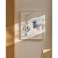 Erale Абстрактная картина ручной работы в серо-синих тонах, размер 80 x 100 см