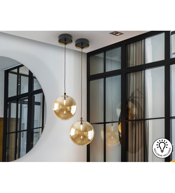 Подвесной светильник Dark 1L 20D черно/латунный