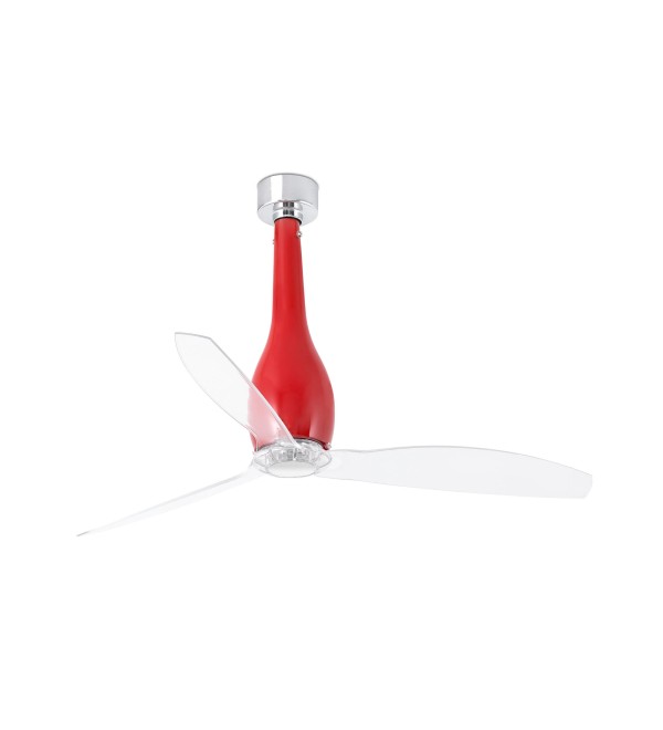 Потолочный вентилятор ETERFAN Ш1280 MM Блестящий красный/прозрачный PALAS 