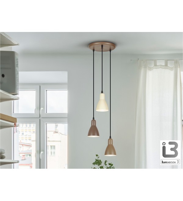 Afra Люстра 3L коричневый/кремовый