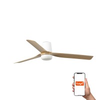 Потолочный вентилятор PUNT TUB M Ш1300 белый/клен 3P LED 18W TUYA