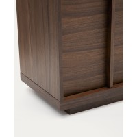 Витрина Onix из массива ореха и орехового шпона темная отделка 101 x 170 см