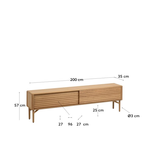 Тумба под TV Lenon из древесины дуба 200 x 55 cm
