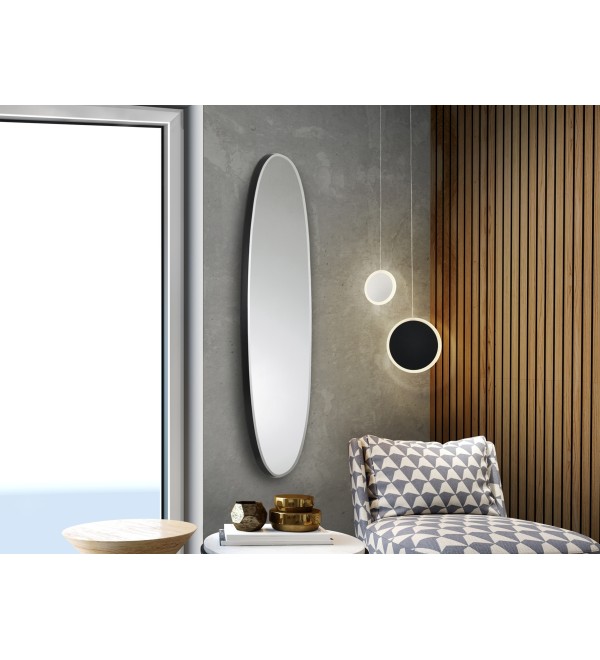 Зеркало овальное Aries 136X36 черное