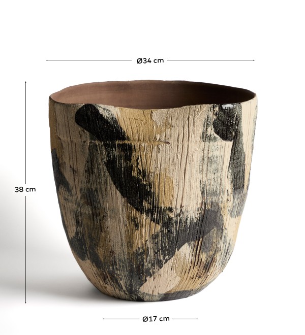 Коричневая керамическая ваза Dirva, 38 см