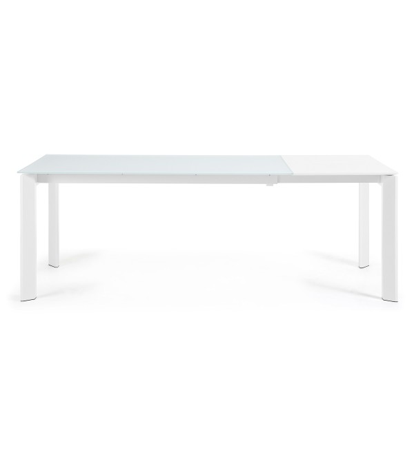 ATTA Стол 160 (220) x90 белое стекло