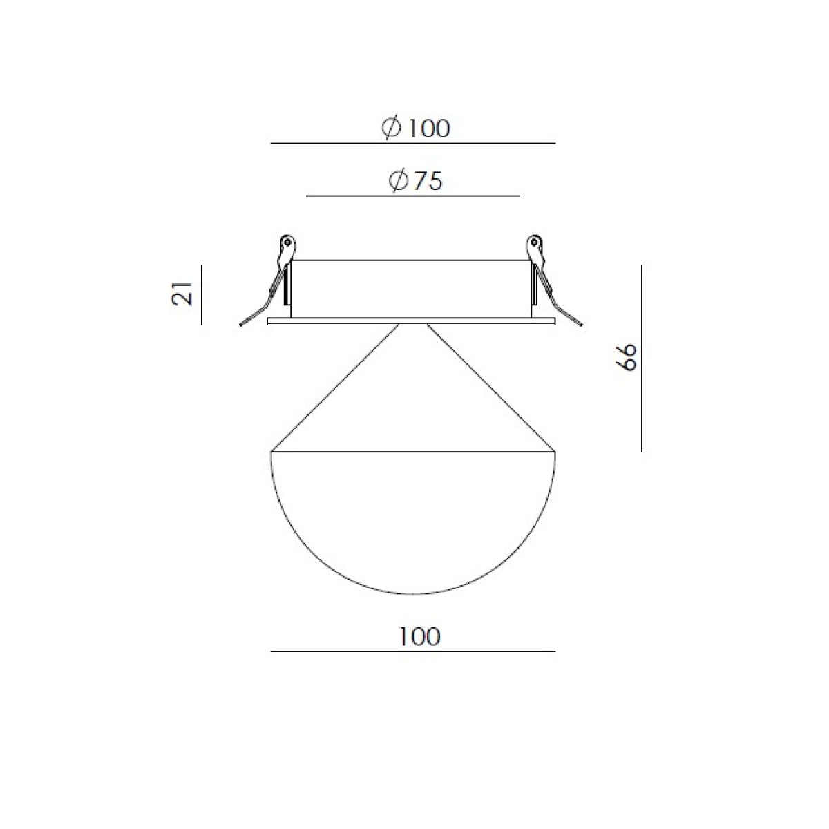Встраиваемый потолочный светильник Nino латунный металл