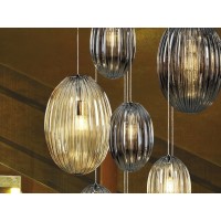 Подвесной светильник Ovila дымчатый/янтарный 13L
