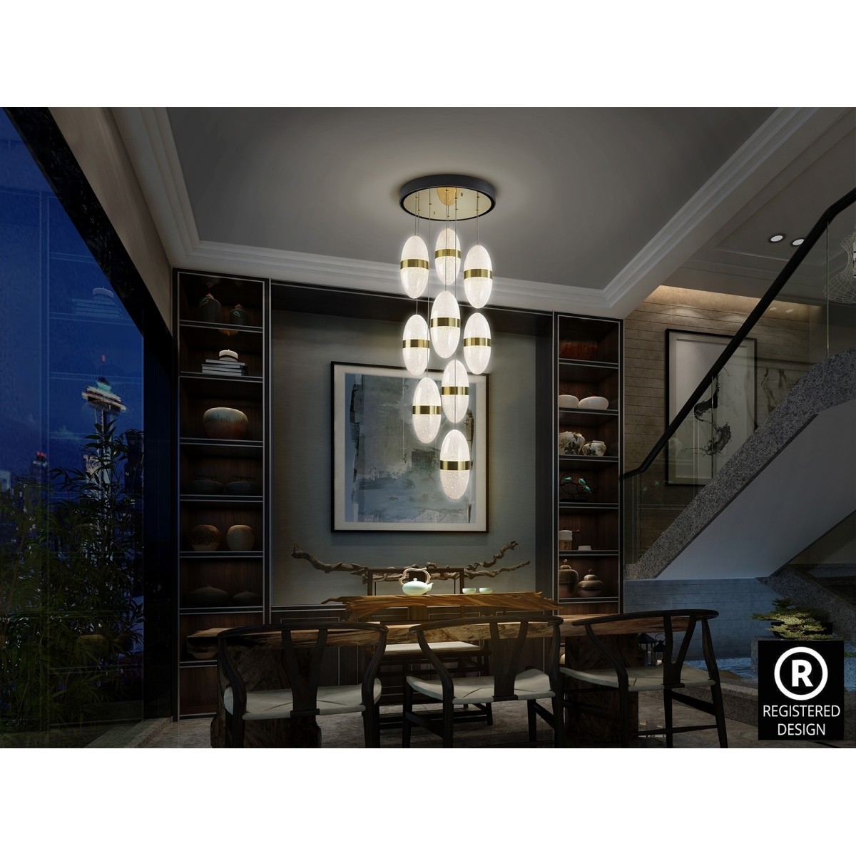 Подвесной светильник Garden 9L черный/бронзовый