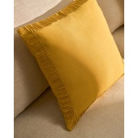 Чехол для подушки Luadia из желтого хлопка с плиссировкой, 50 x 50 см