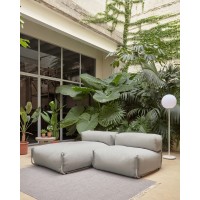 Square пуф-шезлонг со спинкой 165x101см, светло-серый, для садового модульного дивана