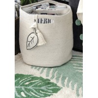 Корзина с листом бежевая 30*30*30