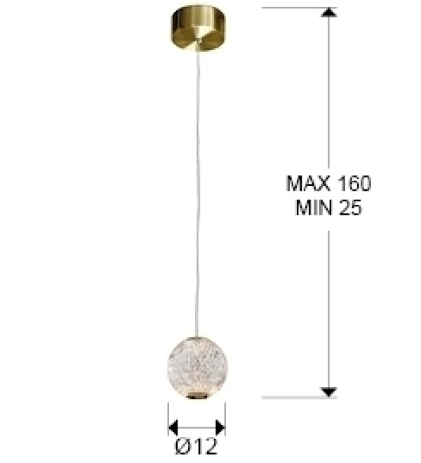 Подвесной светильник Austral LED 1L Ø12 золото