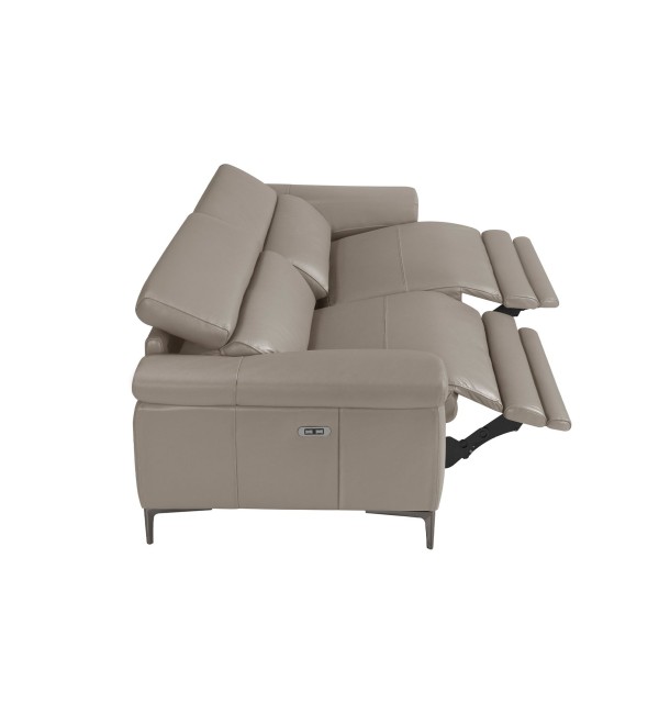 3-х местный диван 5320-3P-M5655 / 6122 с кожаной обивкой и механизмом релаксации