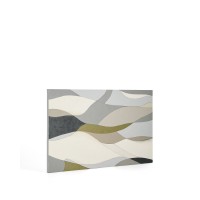 Абстрактный холст Marvilo серо-горчичного цвета 120 x 200 см