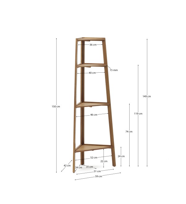 Victora Уличный стеллаж из массива акации 42 x 150 см