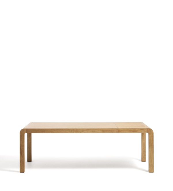 Раздвижной стол Erisia из массива дуба с натуральной отделкой, 180 (230) x 90 см