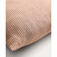 Чехол для подушки Nerel из жаккардовой ткани из хлопка и льна оранжевого цвета, 50 x 50 см