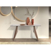 Консоль 3296 из керамики в мраморной отделке, стали и ореха