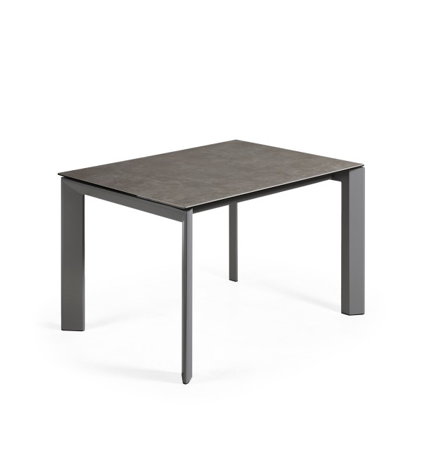 Стол Atta 120 (180) x80 антрацит керамика Vulcano Ash