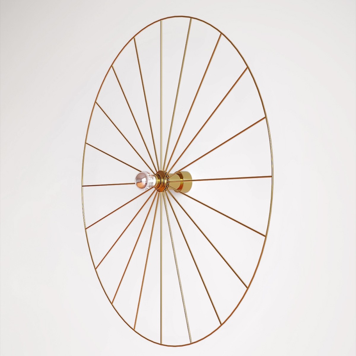 Бра Wheel 90 см золотой + цоколь 25 см золотой