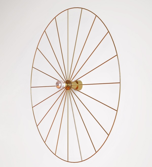 Бра Wheel 90 см золотой + цоколь 25 см золотой