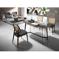 Стул DC1599 /4093 из экокожи и ротанга