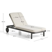 Шезлонг Kionia из алюминия цвета графит