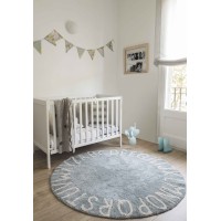Ковер круглый Алфавит Round ABC (голубой) 150D