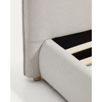 Кровать Elero из шенилла цвета экрю для матраса 90 x 200 см