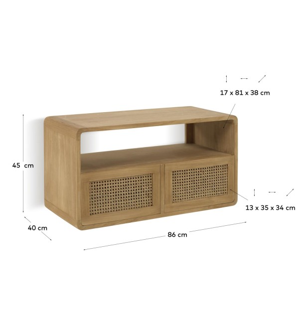 Тумба для ванной из массива тика Sabiela 86 x 45 см