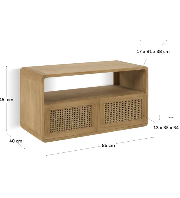 Тумба для ванной из массива тика Sabiela 86 x 45 см