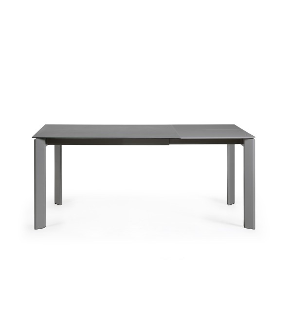 Стол раскладной Atta 120(180) x80 антрацит, керамика Vulcano Roca