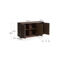 Комод Onix с отделкой из орехового шпона темного цвета, 150 x 80 см