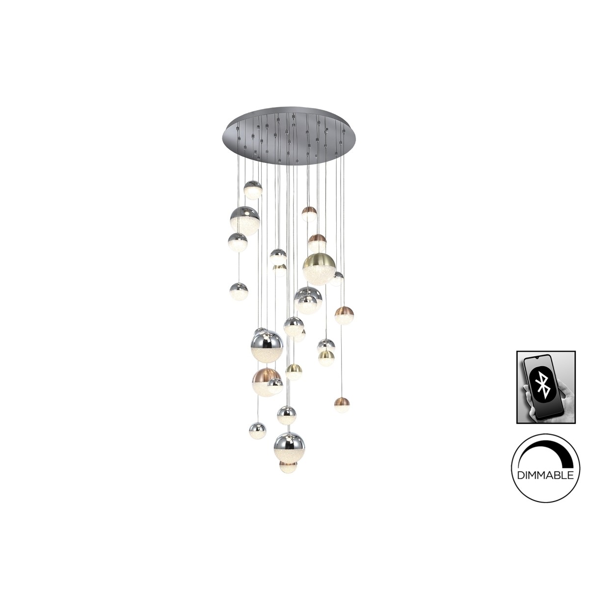 Подвесной светильник Sphere LED 27L Ø80 DIM BLUETOOTH цветной
