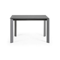 Стол раскладной Atta 120(180) x80 антрацит, керамика Vulcano Roca
