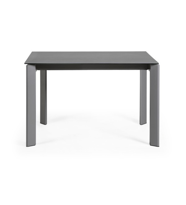 Стол раскладной Atta 120(180) x80 антрацит, керамика Vulcano Roca