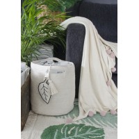 Корзина с листом бежевая 30*30*30