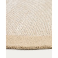 Ковер Ivena бежевый из шерсти и вискозы 160 x 230 см