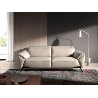 Диван 3-х местный 6132/KF072-3P-M5652 обитый кожей серо-бежевого цвета