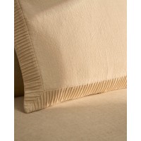 Чехол для подушки Luadia из хлопка цвета экрю с плиссировкой, 50 x 50 см