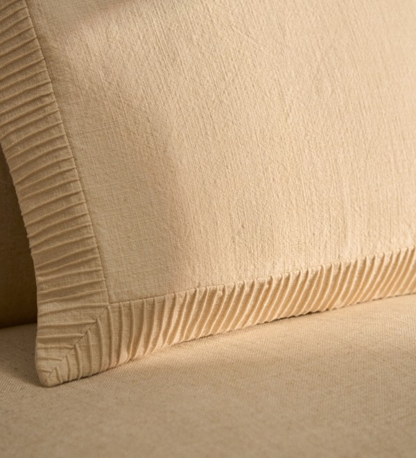 Чехол для подушки Luadia из хлопка цвета экрю с плиссировкой, 50 x 50 см